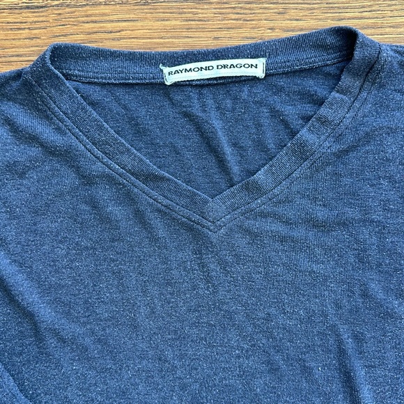 Raymond Dragon Men’s Gray stretchy Cotton/Nylon long sleeve tee shirt - Picture 2 of 4